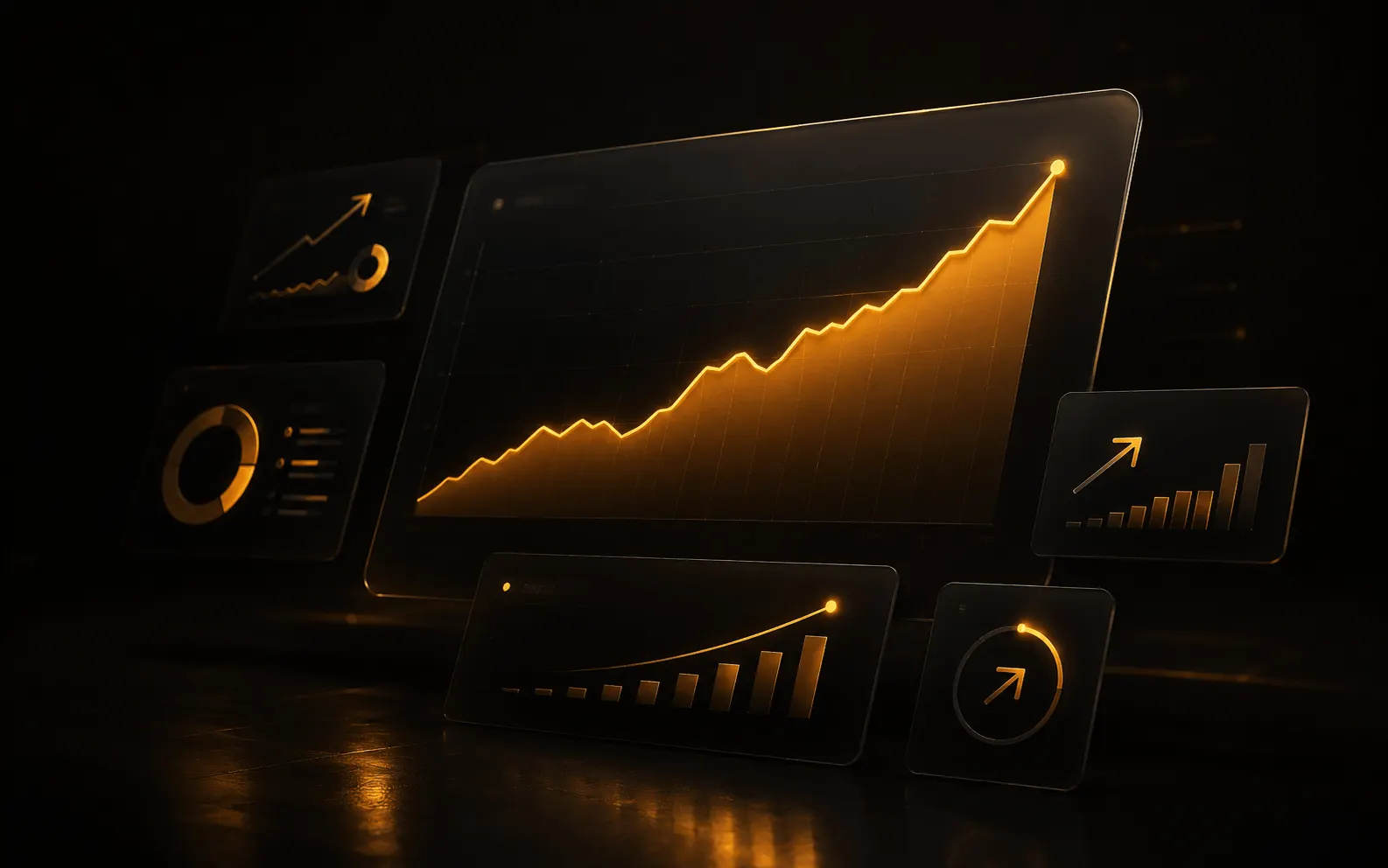 Dashboard de tráfego pago com faturamento subindo